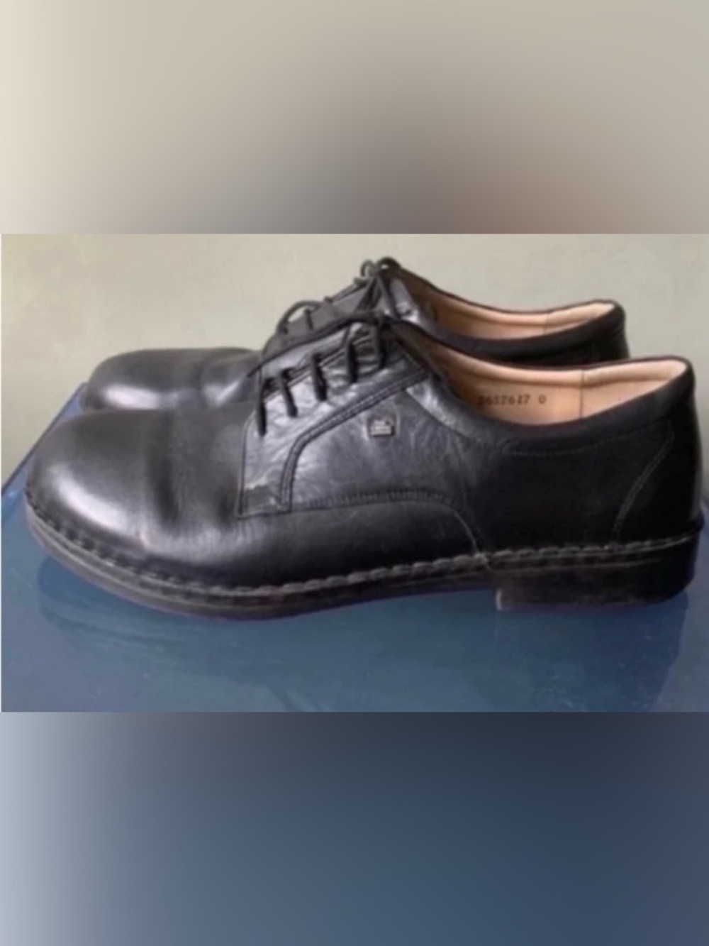 Germany Black Leather Walking Shoes